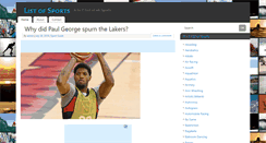 Desktop Screenshot of listofsports.com